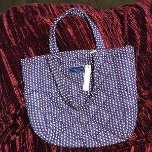 Marc Jacobs blue, white and red quilted large tote bag .